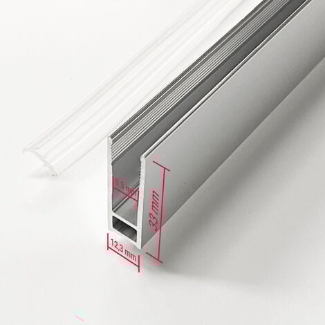 Wandanschlussprofil U-Profil aus Aluminium für Walk-In-Duschen Glasstärke 8 mm Länge 200 cm
