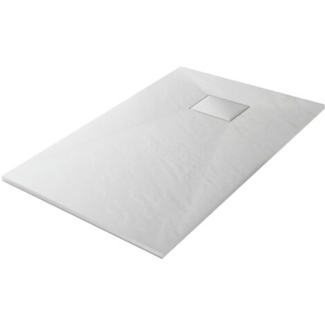 WITEN&NOCK SMC Duschwanne Duschtasse Brausewanne Weiß Steinoptik 32mm Extraflach Anti-Rutsch 90x70 cm