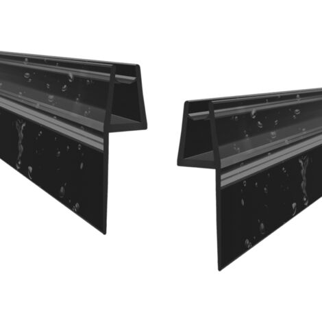 WITEN&NOCK 2er Set Duschdichtung schwarz mit extra langer Dichtfahne Ersatzdichtung für Duschtür Gerade Glasstärke 5-6 mm Länge 60 cm