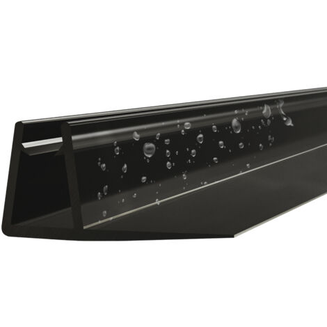 WITEN&NOCK Schwarze Duschdichtung für Schiebetüren Senkrecht Wasserabweiser Dichtungsprofil Ersatzdichtung für 5-6 mm Glasstärke 185 cm
