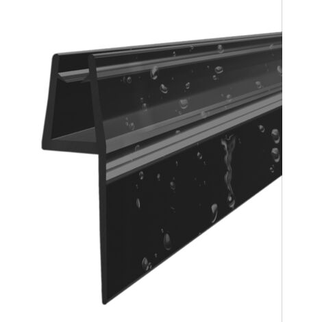 WITEN&NOCK Duschdichtung schwarz mit extra langer Dichtfahne Ersatzdichtung für Duschtür Gerade Glasstärke 5-6 mm Länge 60 cm