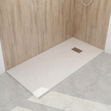 WITEN&NOCK 170x90 cm Design SMC Duschwanne Weiß Steinoptik mit Siphon 90mm