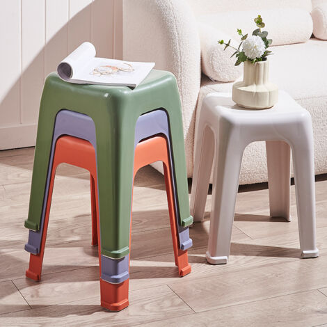 WITEN&NOCK Design Badhocker Duschhocker Sitzhocker Badezimme Dusche Wohnzimmer Stuhl aus Kunststoff orange