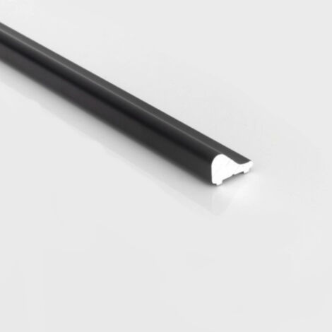 WITEN&NOCK Aluminium Schwallleiste Schwallprofil Duschdichtung Schwallschutzleiste Dusche Duschwanne Duschkabine gerade Wasserabweiser Länge 100 cmx2 schwarz