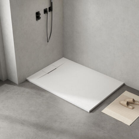 Witen&Nock – Duschwanne 140x100 cm – SMC Duschtasse Weiß 32mm extraflach – Anti-Rutsch-Oberfläche – für barrierefreie Montage (1/4)