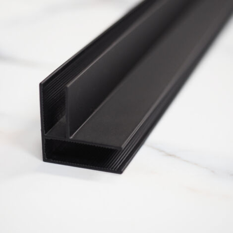 200cm schwarz Wandanschlussprofil L-Profil für Walk In Duschen Dusche Duschabtrennung  Glas 8 mm