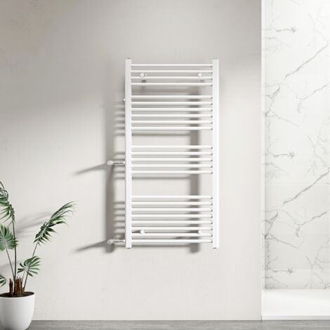 BÜNDNER Badheizkörper 1200x500 mm Designheizkörper Seitenanschluss Nabenabstand 500 mm 900 mm Handtuchtrockner Handtuchwärmer gerade weiß