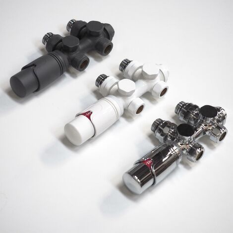 WITEN&NOCK Thermostatventil für Designheizkörper Mittelanschluss Armatur Nabenabstand 50 mm Multiblock Set Anthrazit