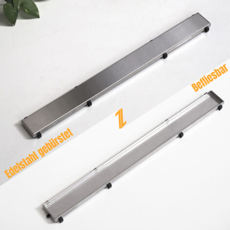 Abdeckung für Duschrinne Edelstahlrost Zubehör Ersatzteil Design beliesbar Länge 683 mm