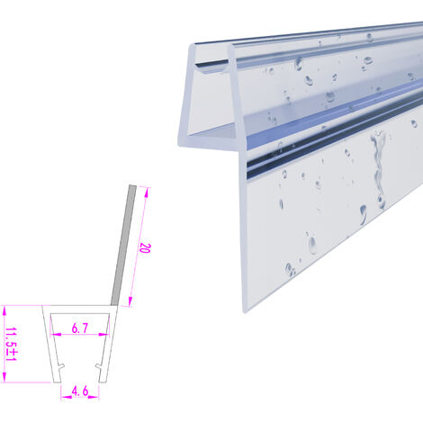 WITEN&NOCK 200cm Duschdichtungen mit extra langer Dichtfahne Ersatzdichtung für Drehfalttür Duschtür Gerade Glasstärke 5-6 mm