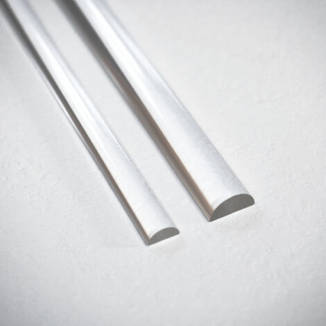 Acrylstab Halbrundstab Wasserabweiser für Dusche Acryldichtung Schwallschutz Höhe 7,5 mm Länge 100 cm