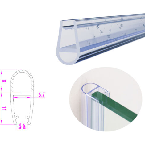Ersatzdichtung Duschtürdichtung Ballon-/Streifdichtung für Falttür Schwingtür Glasstärke 7 mm 8 mm Länge 200 cm