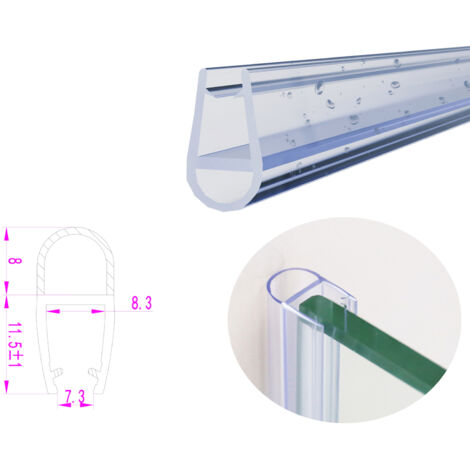 Ersatzdichtung Duschtürdichtung Ballon-/Streifdichtung für Falttür Schwingtür Glasstärke 7 mm 8 mm Länge 200 cm