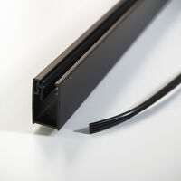 Wandanschlussprofil aus Aluminium für Dusche Glaswand 6 - 8 mm schwarz matt Länge 200 cm