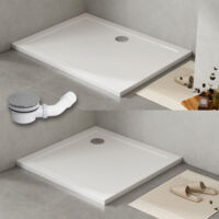 WITEN&NOCK SMC Duschwanne weiß in Hochglanz Duschtasse mit Ablaufgarnitur 80x80 cm
