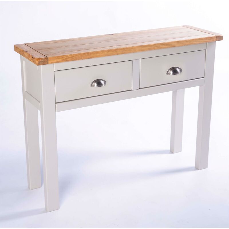 COSTWAY Console Side Table with 2 Drawers and Bottom Shelf