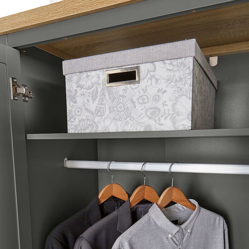 3-Tier popular Closet Storage with 2 Drawers, Grey