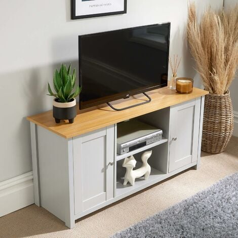 TV Media Stand 2 Storage Cupboards Storage Shelf Living Room Home Furniture Unit