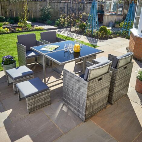 Pebble 9pc Rattan Garden Set (1/5)