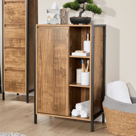 Locastra Bathroom Cabinet Storage Organiser Floor Multi Unit 1 Door And Shelves (1/5)