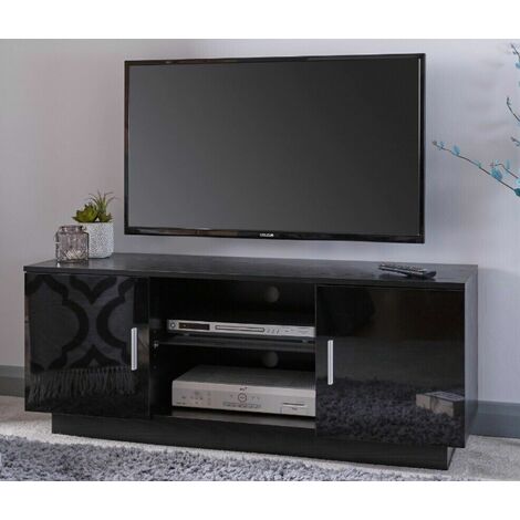 Modern TV Cabinet High Gloss Black Television Stand Suitable for 55 Inch Lima
