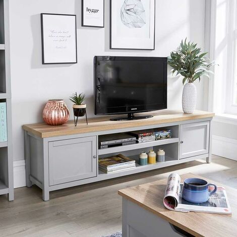 Grey oak shop tv cabinet