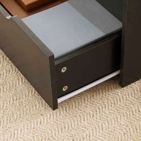 Black Wooden Coffee Table With Lift Up Top and 2 Large Storage Drawers Bruges