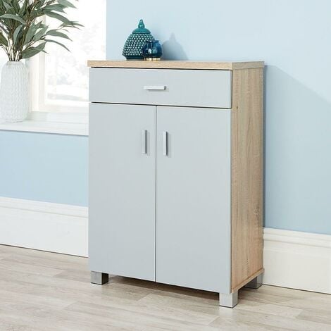 Sonoma Oak Grey Shoe Cabinet Storage Door Drawer Hallway