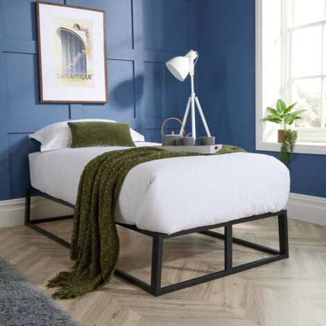 Metal 3ft Platform Bed Black