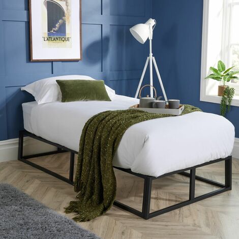 Metal 3ft Platform Bed Black