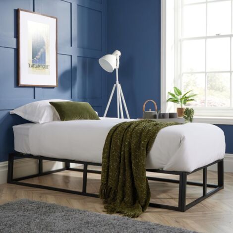 Metal 3ft Platform Bed Black