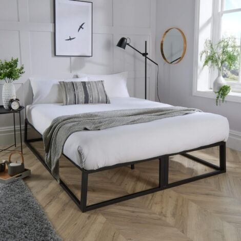 Metal 4ft Platform Bed Black