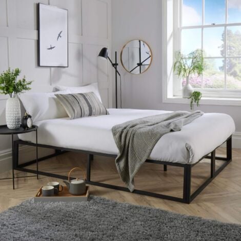 Metal 4ft Platform Bed Black