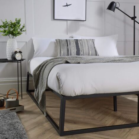 Metal 4ft Platform Bed Black