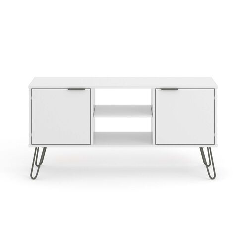 White Sideboard Cupboard With 2 Doors, 3 Drawers Living Room Storage Furniture