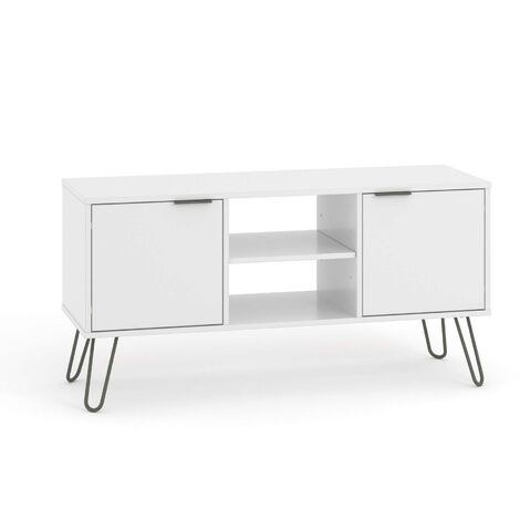 White Sideboard Cupboard With 2 Doors, 3 Drawers Living Room Storage Furniture