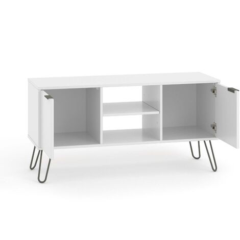 White Sideboard Cupboard With 2 Doors, 3 Drawers Living Room Storage Furniture