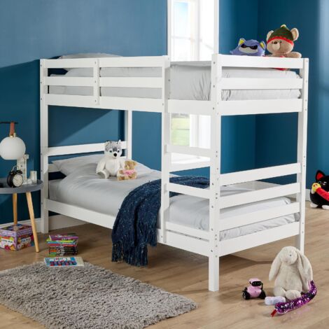 Childrens Bunk Bed or Two Single Beds Pine Wood Slatted Base Kids Furniture