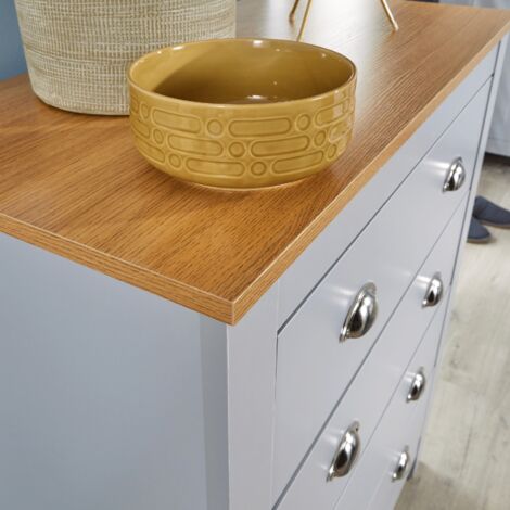 Reclaimed 4 Drawer Chest with Silver Cup Handles