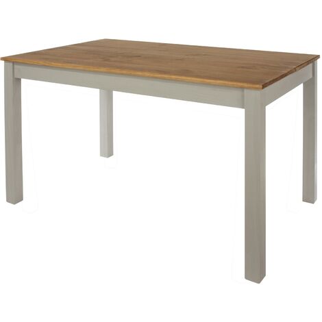Dining Table 150cm Solid Pine Grey Wooden Living Home Kitchen Furniture Modern