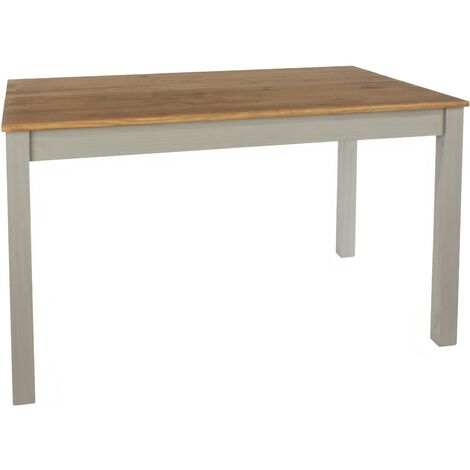 Dining Table 150cm Solid Pine Grey Wooden Living Home Kitchen Furniture Modern