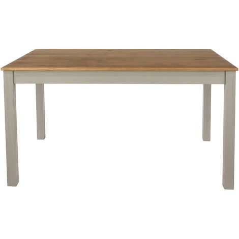Dining Table 150cm Solid Pine Grey Wooden Living Home Kitchen Furniture Modern