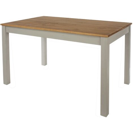 Dining Table 120cm Solid Pine Grey Wooden Living Home Kitchen Furniture Modern
