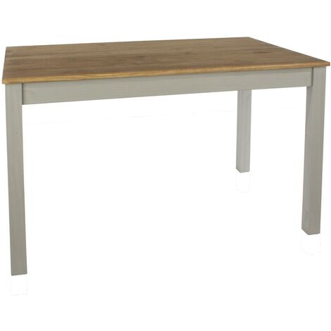 Dining Table 120cm Solid Pine Grey Wooden Living Home Kitchen Furniture Modern