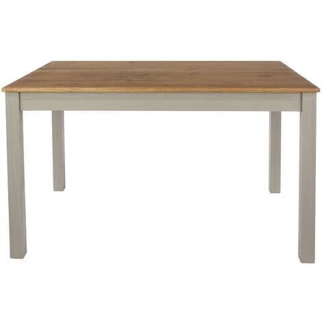 Dining Table 120cm Solid Pine Grey Wooden Living Home Kitchen Furniture Modern