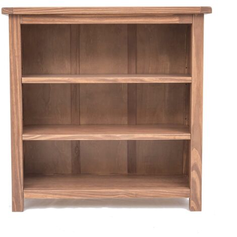 Low Bookcase Dark Oak Living Room Office Furniture Adjustable Shelves Wood Unit