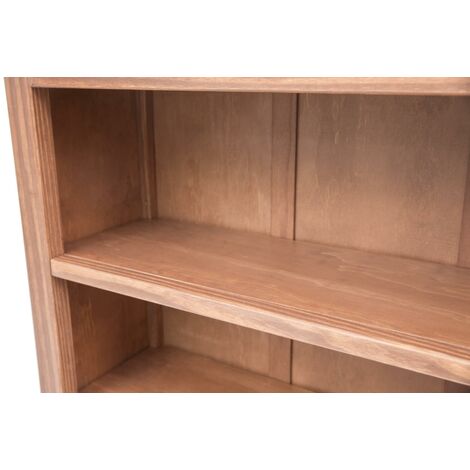 Low Bookcase Dark Oak Living Room Office Furniture Adjustable Shelves Wood Unit