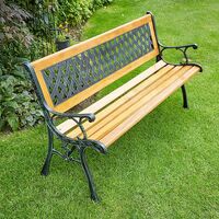 Garden Bench Criss Cross Design Stool Chair Outside Patio Garden Furniture