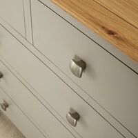 Modern Grey Solid Wood 2 Over 3 Chest of 5 Drawers Bedroom Furniture Storage