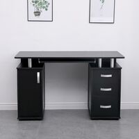 saturn computer desk black